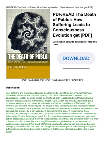 pdfread the death of pablo how suffering leads to consciousness evolution get [pdf]