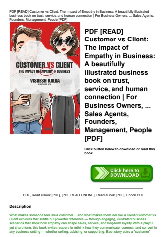 pdf [read] customer vs client the impact of empathy in business a beautifully illustrated business b
