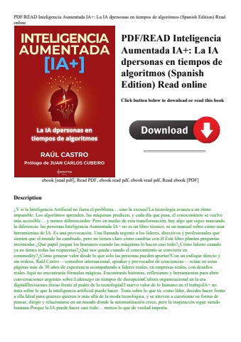 pdfread inteligencia aumentada ia+ la ia dpersonas en tiempos de algoritmos (spanish edition) read o