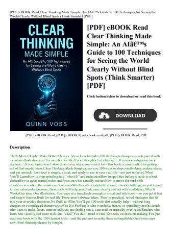 [pdf] ebook read clear thinking made simple an aiã¢â€â™s guide to 100 techniques for seeing the worl