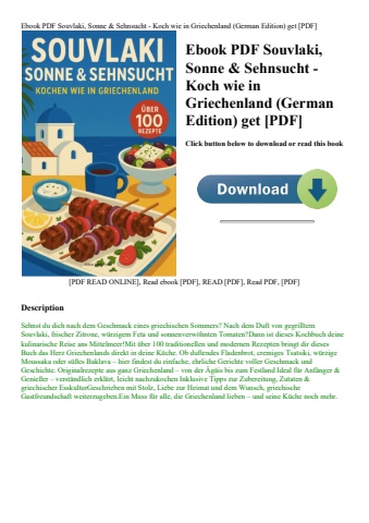 ebook pdf  souvlaki  sonne & sehnsucht - koch wie in griechenland (german edition) get [pdf]