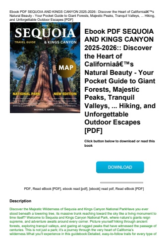 ebook pdf  sequoia and kings canyon 2025-2026 discover the heart of californiaã¢â€â™s natural beauty