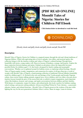[pdf read online] moonlit tales of nigeria stories for children pdf ebook