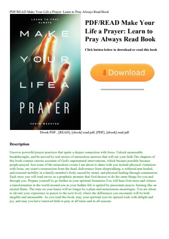 pdfread make your life a prayer learn to pray always read book