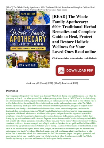 [read] the whole family apothecary 600+ traditional herbal remedies and complete guide to heal  prot