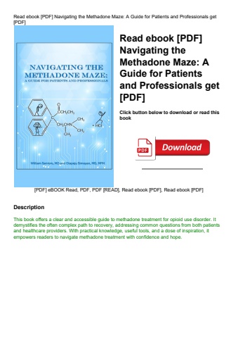 read ebook [pdf] navigating the methadone maze a guide for patients and professionals get [pdf]