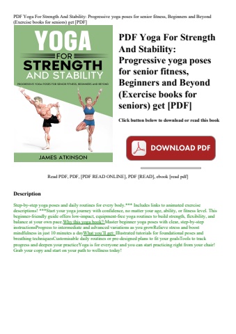 pdf yoga for strength and stability progressive yoga poses for senior fitness  beginners and beyond