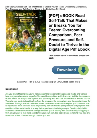 [pdf] ebook read self-talk that makes or breaks you for teens overcoming comparison  peer pressure