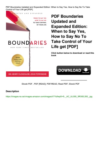 pdf boundaries updated and expanded edition when to say yes  how to say no to take control of your l