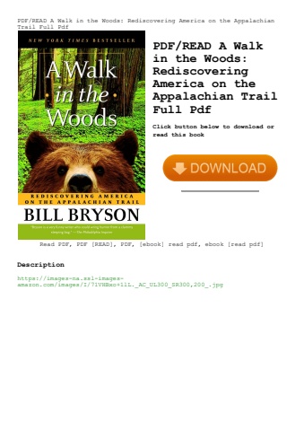 pdfread a walk in the woods rediscovering america on the appalachian trail full pdf