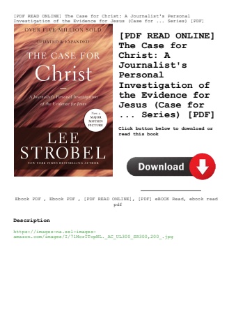 [pdf read online] the case for christ a journalist's personal investigation of the evidence for jesu