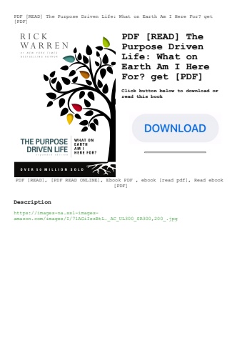 pdf [read] the purpose driven life what on earth am i here for get [pdf]