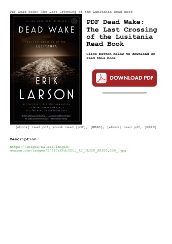 pdf dead wake the last crossing of the lusitania read book