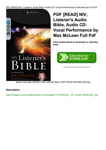 pdf [read] niv  listener's audio bible  audio cd vocal performance by max mclean full pdf