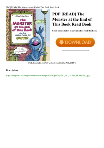 pdf [read] the monster at the end of this book read book