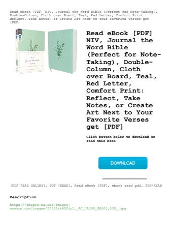read ebook [pdf] niv  journal the word bible (perfect for note-taking)  double-column  cloth over bo