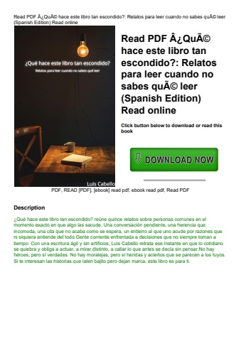 read pdf ã‚â¿quãƒâ© hace este libro tan escondido relatos para leer cuando no sabes quãƒâ© leer (spa
