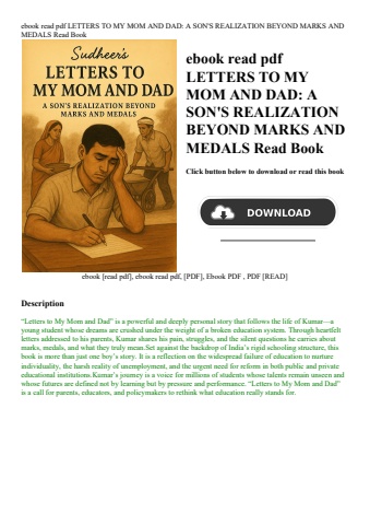 ebook read pdf letters to my mom and dad a son's realization beyond marks and medals read book