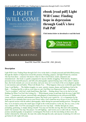 ebook [read pdf] light will come finding hope in depression through godã‚â´s love full pdf