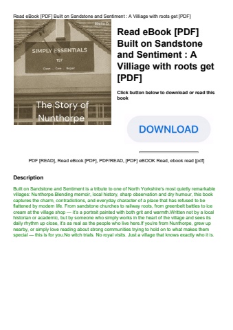 read ebook [pdf] built on sandstone and sentiment  a villiage with roots get [pdf]