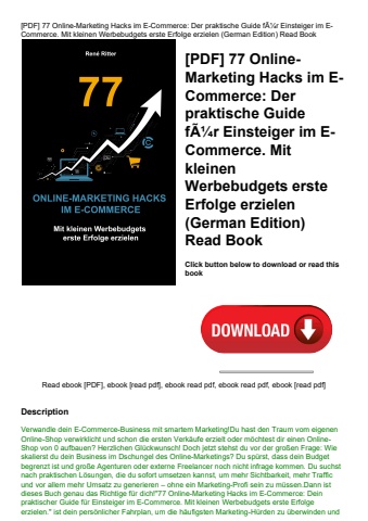 [pdf] 77 online-marketing hacks im e-commerce der praktische guide fãƒâ¼r einsteiger im e-commerce