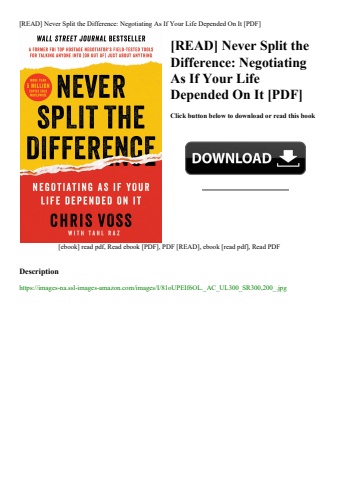 [read] never split the difference negotiating as if your life depended on it [pdf]