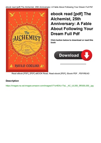 ebook read [pdf] the alchemist  25th anniversary a fable about following your dream full pdf