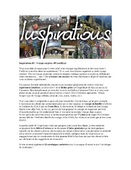 Inspirations #2 - voyage surprise