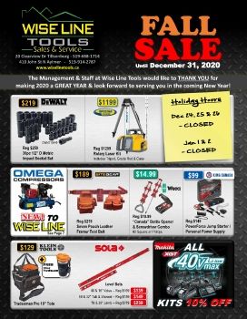 Wiseline Tools Fall Sale 2020