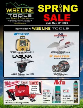 Wise Line Tools Spring Sale 2021