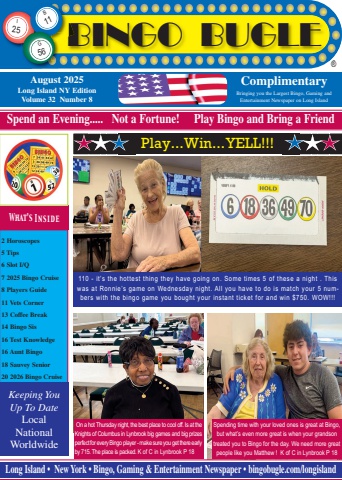 August Bingo Bugle Long Island NY Edition Vol. 21 No. 8