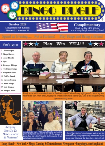 October Bingo Bugle Long Island NY Edition Vol. 22 No. 10