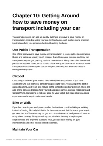 Chapter 10 Getting Around how to save money on tra 720fb92cd34a4bb8b12d117ffb6767a9