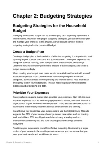 Chapter 2 Budgeting Strategies 5b5a9a9f71284c4093f98ac417b16114