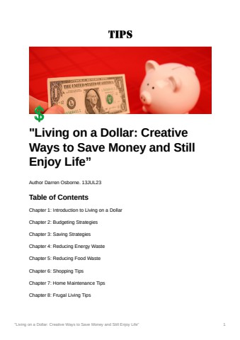 Living on a Dollar Creative Ways to Save Money and 3a7f71e62336428a9368cbaf3d5ba202