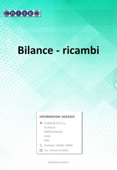 Bilance - ricambi