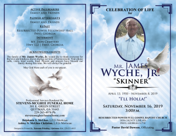 Mr. James Wyche Jr Funeral Obituary