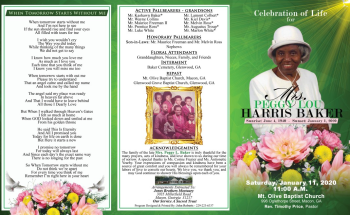 Celebration of Life - Mrs. Peggy Lou Harris Baker - Jones Brothers Funeral Home, Macon Georgia