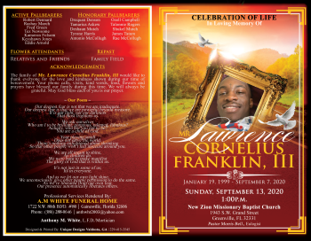 2020 - Digital Funeral Obituary - Mr. Lawrence C. Franklin III