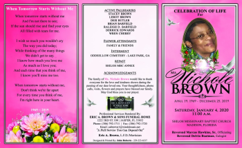 Celebration of Life - Ms. Nichole Brown - Erica A. Brown & Sons