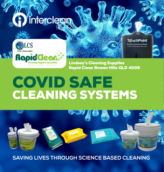 Interclean COVID SAFE cleaning systems forLindesys Cleaning Supplies