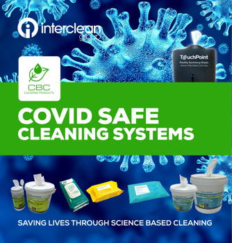 Interclean COVID SAFE cleaning systems for CBC Cleaning Products