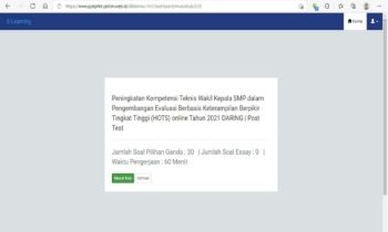 Post Test Peningkatan Kompetensi Teknis WaKA SMP dlm Pengembangan Evaluasi Berbasis Keterampilan Berpikir Tingkat Tinggi