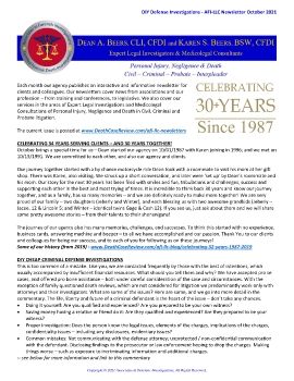 DIY Defense Investigations - AFI-LLC Newsletter October 2021