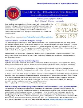 Parallel Death Investigations - AFI-LLC Newsletter November 2021