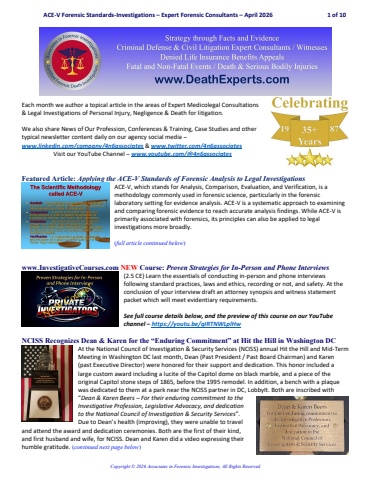 ACE-V Forensic Standards-Investigations – Expert Forensic Consultants – April 2026