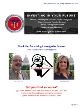 Investigative Courses Catalog