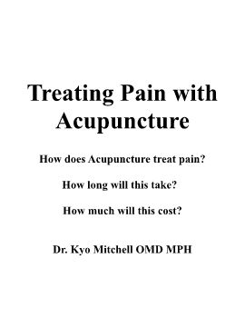 Treating pain with acupuncture