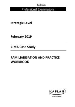 CIMA SCS Workbook February 2019 - Day 1 Tasks