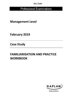 CIMA MCS Workbook February 2019 - Day 1 Tasks